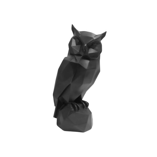 Fekete polirezin bagoly szobor Owl - PT LIVING
