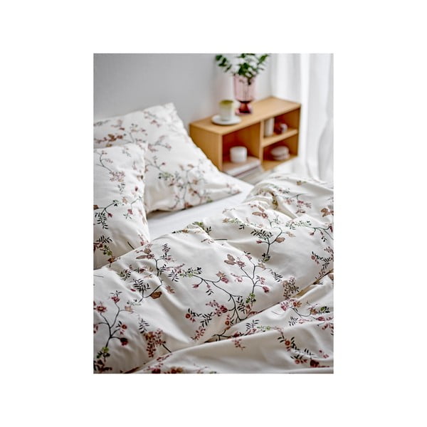 Bézs egyszemélyes pamut-szatén ágyneműhuzat 140x200 cm Grace – Södahl-image-1