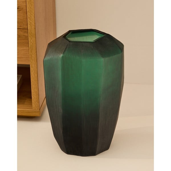 Petróleum színű üveg váza (magasság 45 cm) Geonix – Kave Home-image-1