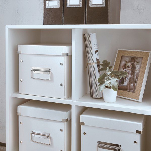 Fehér fedeles karton tárolódoboz 26x26x24 cm Click&Store – Leitz-image-1