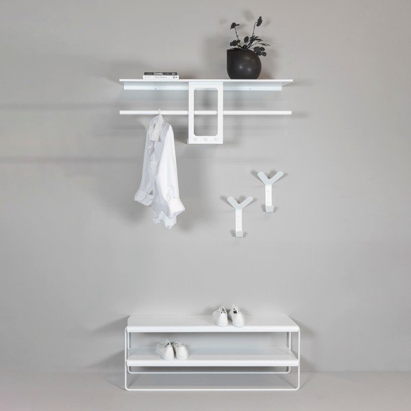 Fehér acél fali fogas polccal 100 cm Luno Small – Spinder Design-image-4