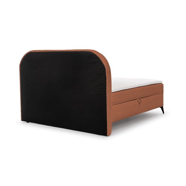 Narancssárga ágyneműtartós boxspring ágy 160x200 cm Ornes – Ropez-image-4