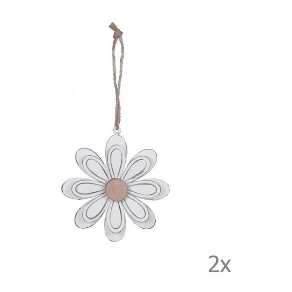 Kisméretű, virág formájú függő dekoráció fémből, ø 9,5 cm - Ego Dekor
