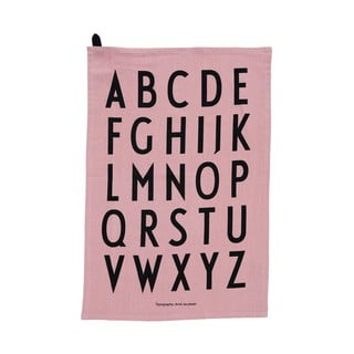 Alphabet rózsaszín pamuttörölköző, 40 x 60 cm - Design Letters
