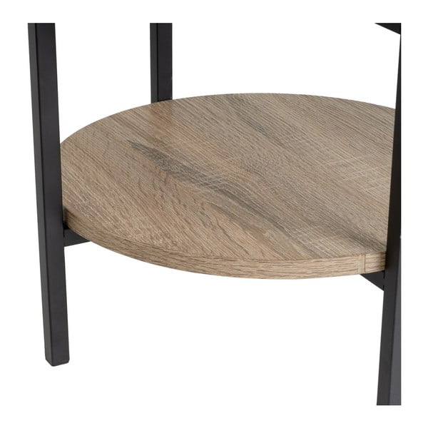 Fekete-natúr színű polcos állvány tölgyfa dekorral 40x110 cm – Casa Selección-image-1