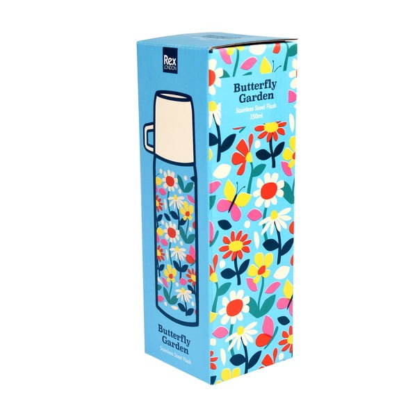 Kék-krémszínű gyerek termosz 350 ml Butterfly Garden – Rex London-image-4