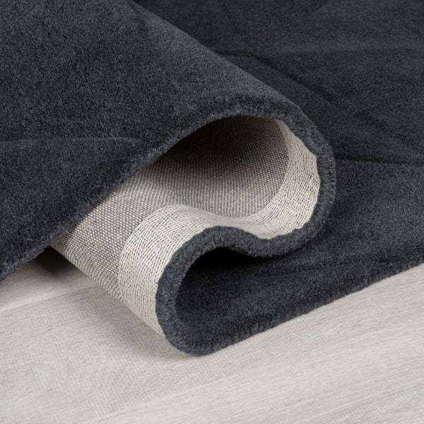 Antracitszürke kézi szövésű gyapjú kerek szőnyeg ø 160 cm Shard Charcoal – Flair Rugs-image-2