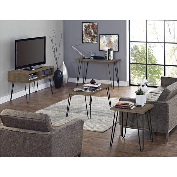 Natúr színű TV-állvány diófa dekorral 107x63 cm Owen – Støraa-image-3