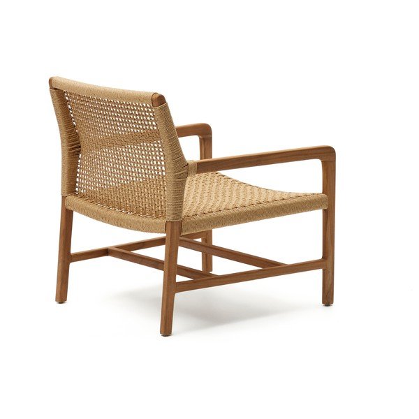 Natúr színű tömörfa kerti fotel Sabolla – Kave Home-image-3