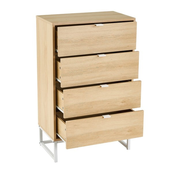 Natúr színű magas komód nyírfa dekorral 60x97,5 cm – Casa Selección-image-2