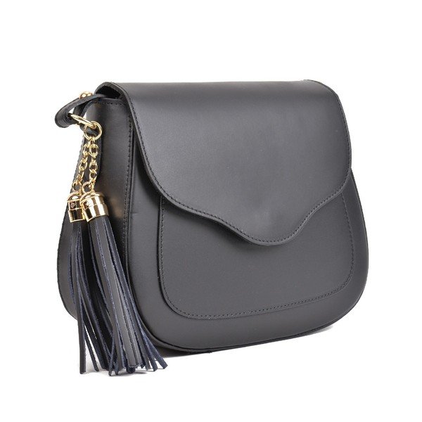 Sicilia fekete bőr válltáska - Mangotti Bags-image-2