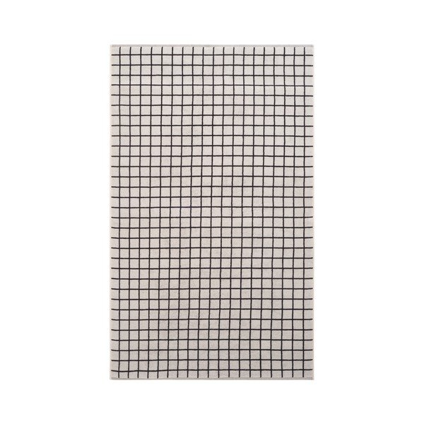 Fekete-bézs pamut fürdőlepedő 90x150 cm Grid – Jotex-image-2