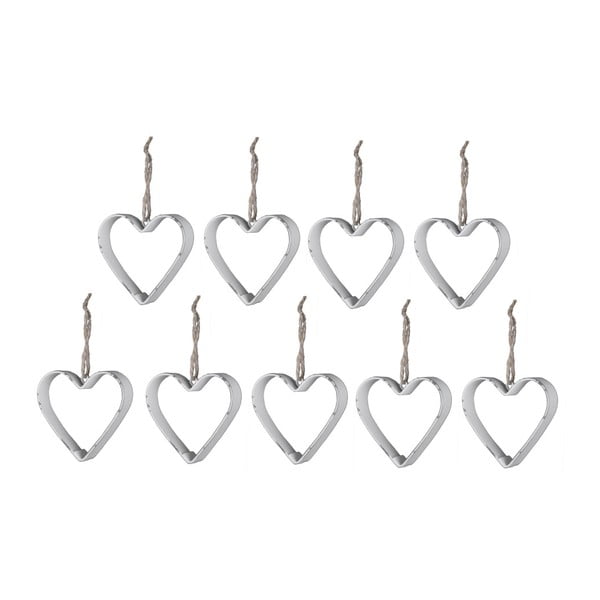 9 darabos szívformájú fém függő dekoráció szett - Ego Dekor