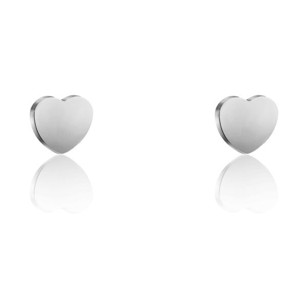 Love ezüstszínű szív alakú rozsdamentes acél női fülbevaló - Emily Westwood