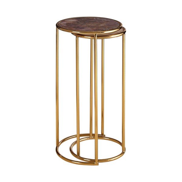 Kerek tárolóasztal szett 2 db-os kő asztallappal ø 31 cm Vita – Premier Housewares-image-3