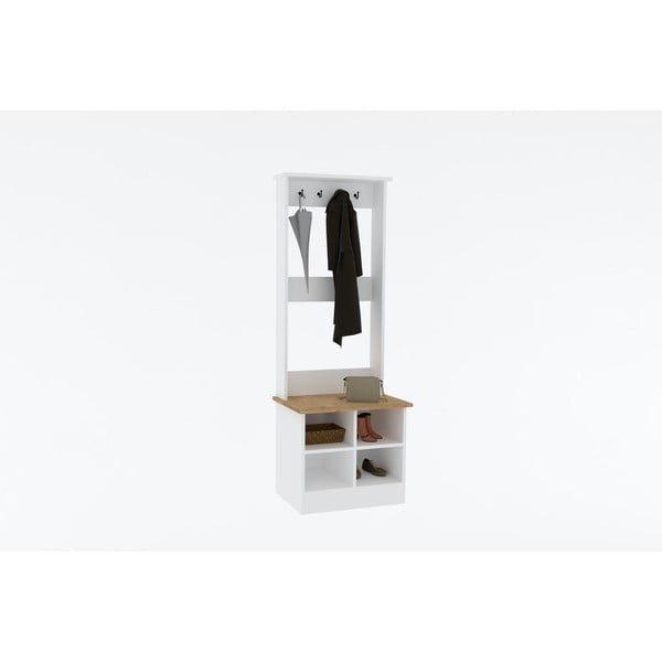 Fehér-natúr színű előszoba bútor Mare – Kalune Design-image-1