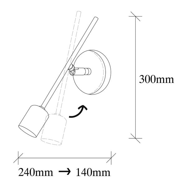 Ezüstszínű konnektorhoz csatlakoztatható fali lámpa Mizrak – Opviq lights-image-3