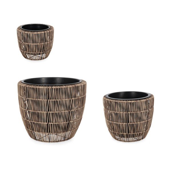 Műanyag-műrattan virágcserép készlet 3 db-os ø 44 cm Ayun – Bizzotto-image-1