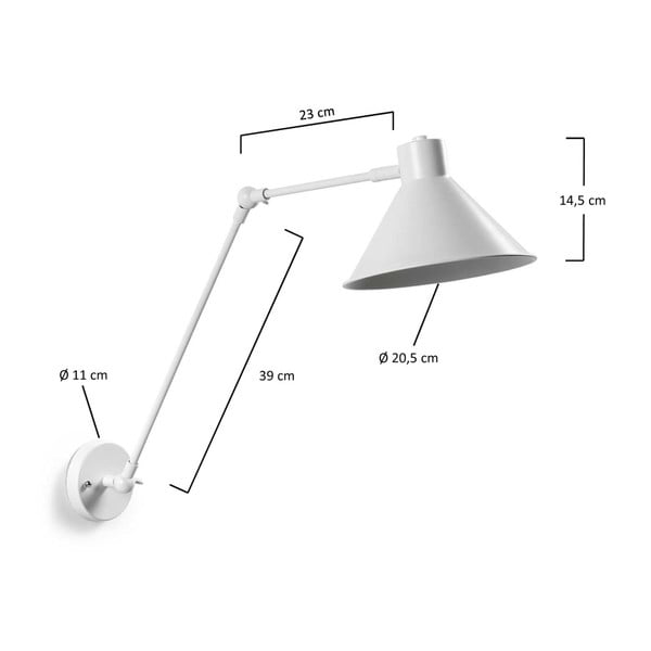 Fehér fali lámpa Dione – Kave Home-image-3