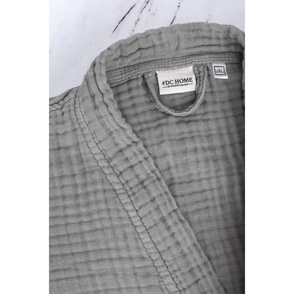 Szürke muszlin fürdőköpeny S/M Kimono – Foutastic-image-4