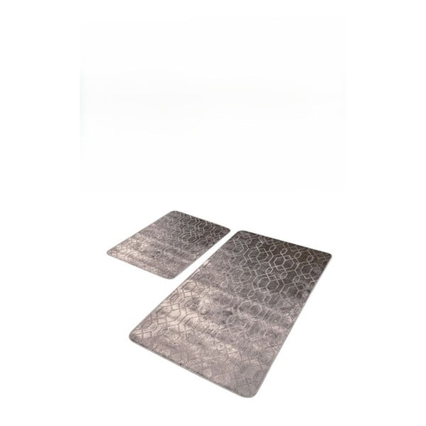 Szürke bársony fürdőszobai kilépő szett 2 db-os 60x100 cm – Mila Home
