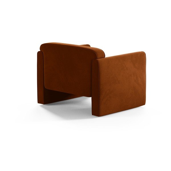 Terrakotta színű bársony fotel Abby – Micadoni -image-2