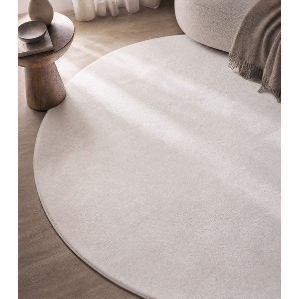 Krémszínű mosható kerek szőnyeg ø 160 cm Pouffy – Ayyildiz Carpets-image-3