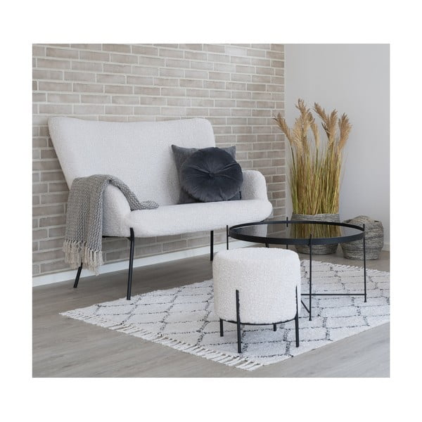 Fehér buklé kanapé 128 cm Glasgow – House Nordic-image-1