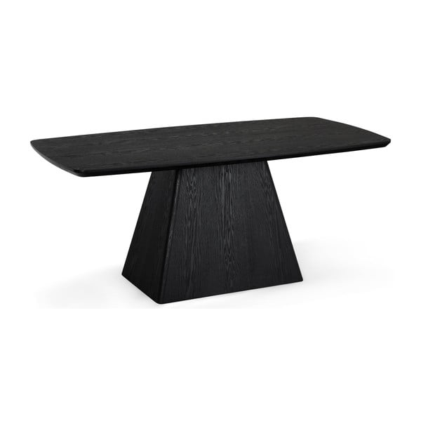 Fekete étkezőasztal tölgyfa dekoros asztallappal 90x180 cm Star – Furnhouse