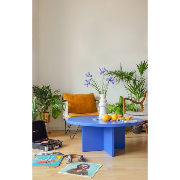Kék kerek dohányzóasztal ø 100 cm Pausa – Really Nice Things-image-1