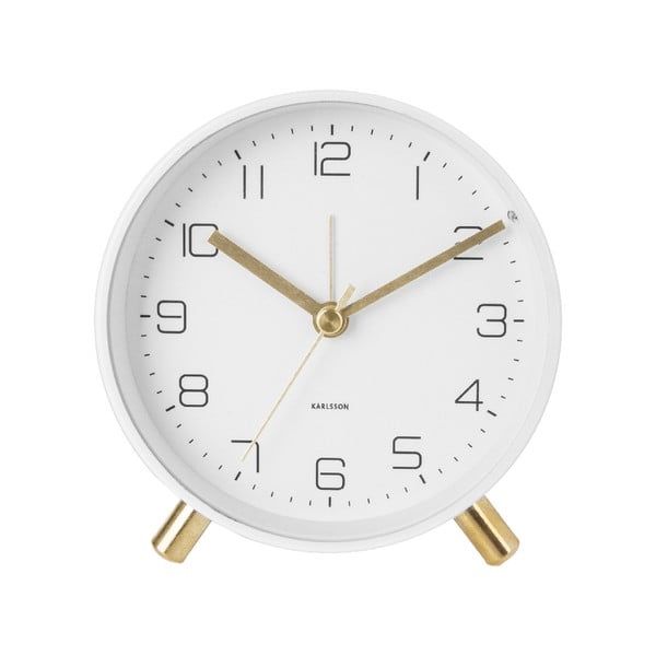 Lofty fehér ébresztőóra, ø 11 cm - Karlsson-image-1
