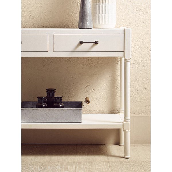Fehér borovi fenyő konzolasztal 35x91 cm Heritage – Premier Housewares-image-2