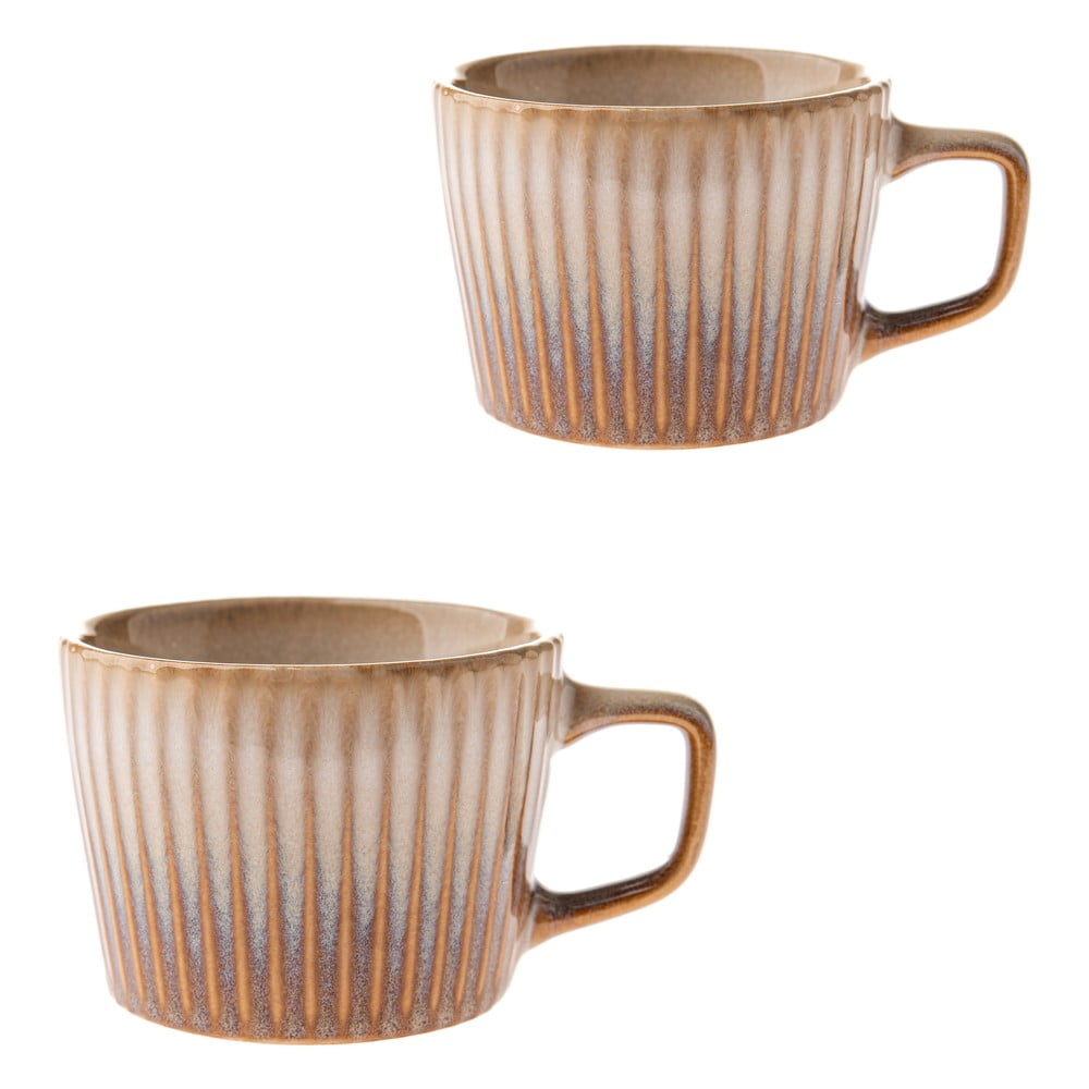 Bézs kőedény bögre szett 2 db-os cappucinóhoz 190 ml Tone  Dakls