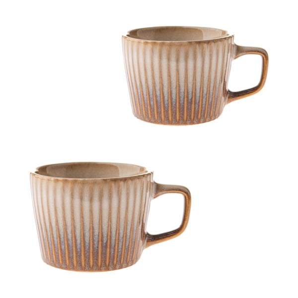 Bézs kőedény bögre szett 2 db-os cappucinóhoz 190 ml Tone – Dakls