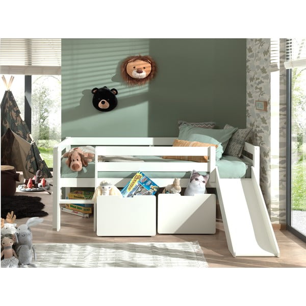 Fehér gyerekágy alatti fiók szett 2 db-os Pino – Vipack-image-4