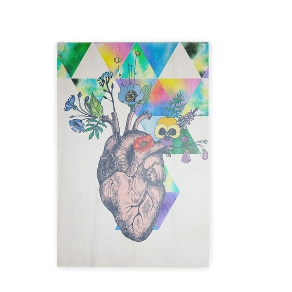 Hipster Heart borovi fenyő falitábla, 40 x 60 cm - Really Nice Things