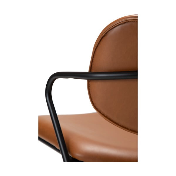 Konyakbarna bőrutánzat fotel Zed – DAN-FORM Denmark-image-1