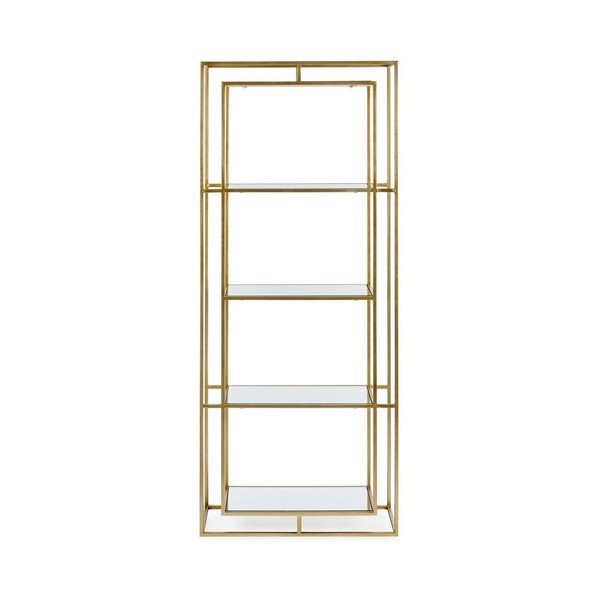 Aranyszínű acél könyvespolc 68x172,5x28 cm Elenor – Bizzotto