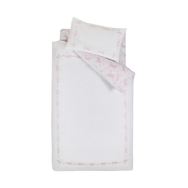 Fehér egyszemélyes ágyneműhuzat 135x200 cm Bow Embroidery – Catherine Lansfield