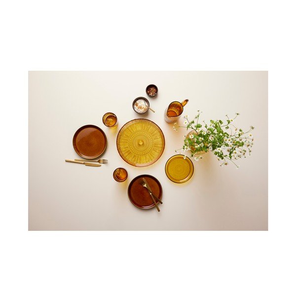 Narancssárga üveg szervírozó tányér ø 30 cm Kusintha – Bitz-image-2