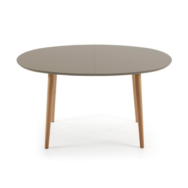 Oakland szürke ovális bővíthető étkezőasztal, 140 x 90 cm - Kave Home-image-1