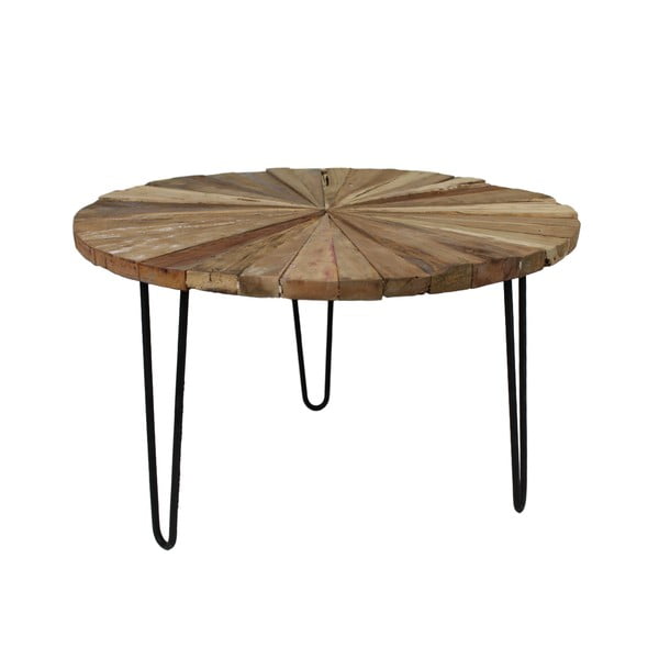 Sun Vleg kisasztal teakfa asztallappal, Ø 80 cm - HSM collection