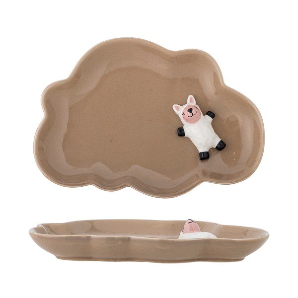 Barna kőedény gyerek tányér 14x20 cm Dolly – Bloomingville Mini-image-3