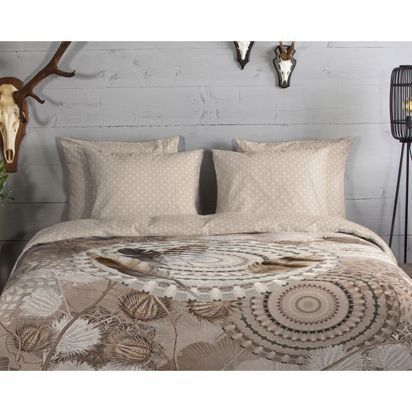 Barna egyszemélyes flanel ágyneműhuzat 140x200 cm Ringhda – HIP-image-2