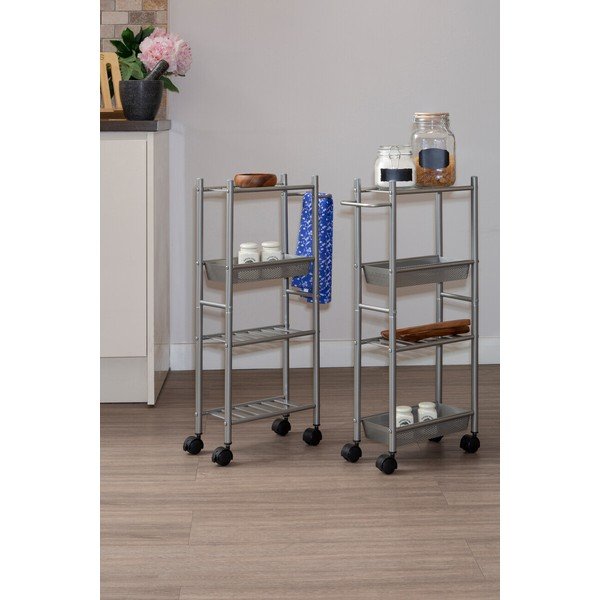 Fém gurulós zsúrkocsi 16x40 cm Dara – Premier Housewares-image-1