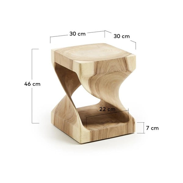 Munggur fa tárolóasztal 30x30 cm Hakon – Kave Home-image-4