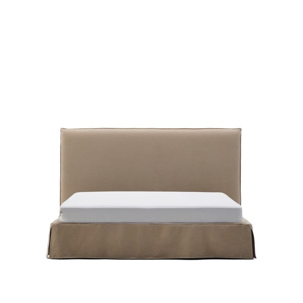 Szürkésbarna kárpitozott franciaágy 180x200 cm Jaira – Kave Home-image-2