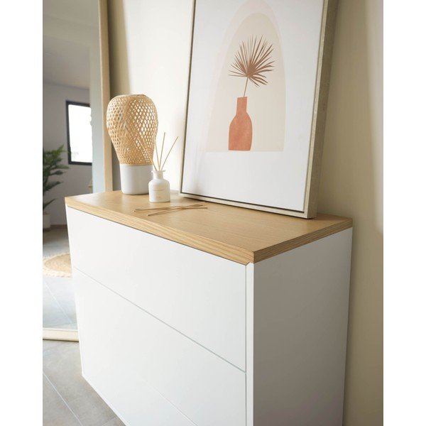 Fehér alacsony komód 90x75 cm Abilen – Kave Home-image-2