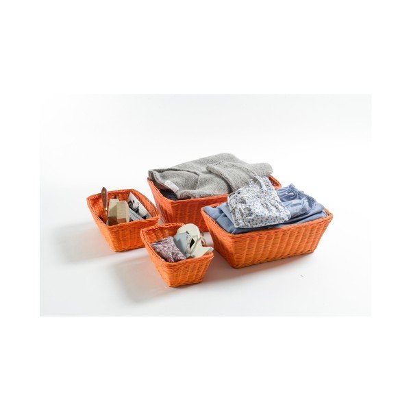 Saga narancssárga rattan kosárszett, 4 darab - Compactor-image-3