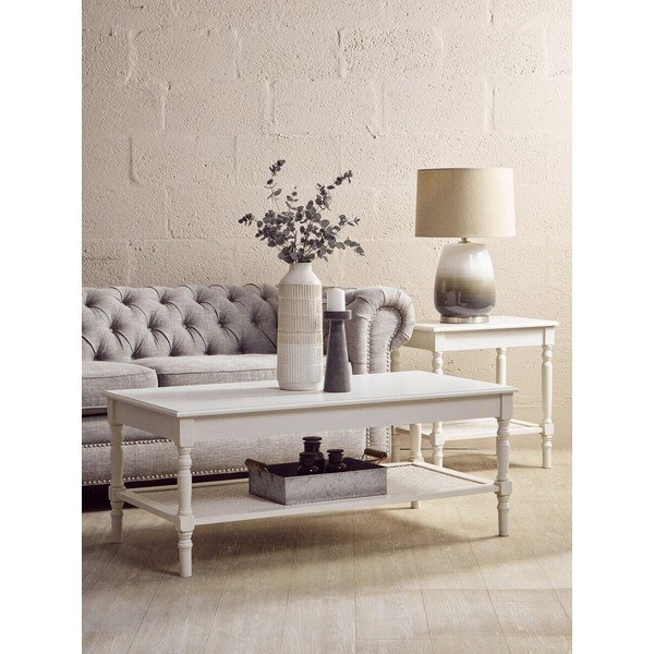 Fehér dohányzóasztal 60x120 cm Heritage – Premier Housewares-image-1